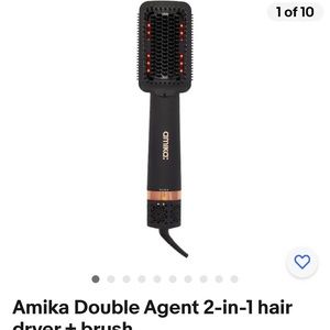 Amika: 2 in 1 blow dryer straightening brush…like new!